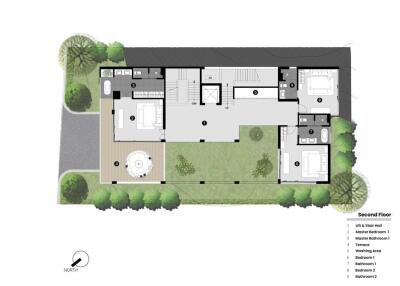 Luxury 4 bedrooms house with sunken deck in terrace infinity pool Bang Rak Koh Samui - 920121001-1339