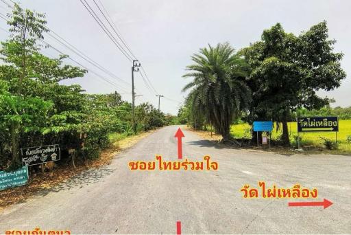 ที่ดิน ซอย กันตนา 1 ไร่ วัดไผ่เหลือง แปลงมุมสวย ติดถนนทั้ง 2 ด้าน