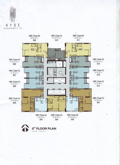 2 Bedrooms 2 Bathrooms Size 59sqm. Hyde Sukhumvit 11 for Rent 45,000 THB