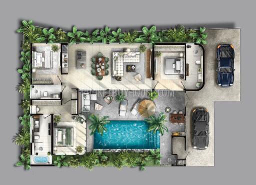BAN7201: Family 3-Bedroom Pool Villa in Bang Tao