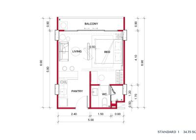 34 ตรม., 1 ห้องนอน คอนโด ราคา ฿ 4,865,000