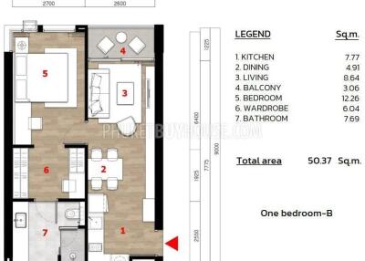 BAN7053: Bang Tao 1 Bedroom Apartment in a New Project