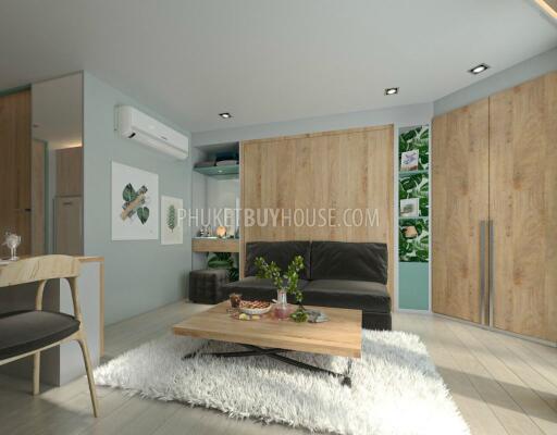 BAN6438: Studio with a unique layout in Eco condominium at crisis prices in Bang Tao area