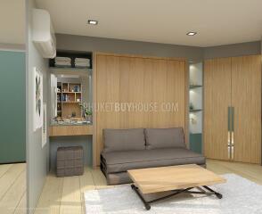 BAN6438: Studio with a unique layout in Eco condominium at crisis prices in Bang Tao area