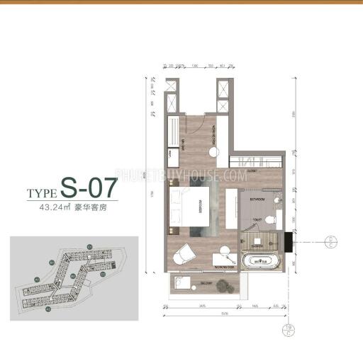 LAY6264: 1 Bedroom Apartment in a New Hotel Project 400 m. from Layan Beach