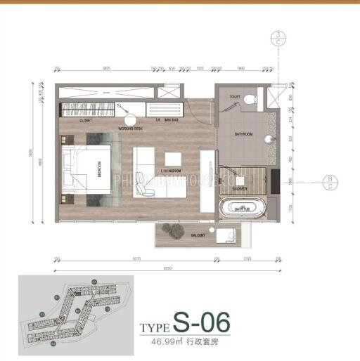 LAY6264: 1 Bedroom Apartment in a New Hotel Project 400 m. from Layan Beach