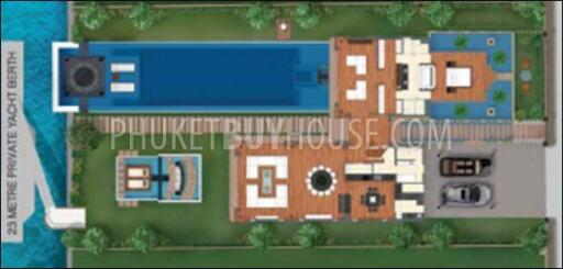 KKA4884: Royal Waterfront Pool Villa with Private 23m Yacht Berth