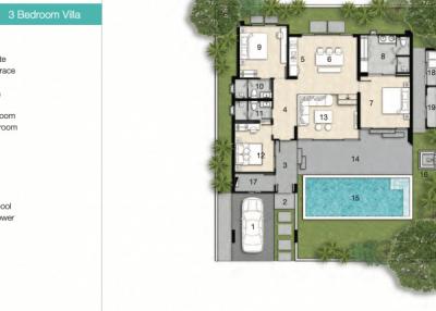 Stylish 3-bedroom with private pool villa near Laguna