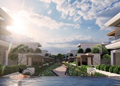 New well designed pool villa next to Laguna