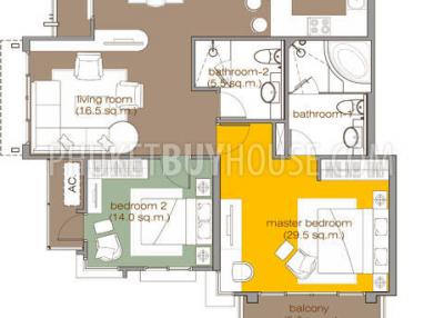 KAM5247: 2 bedroom apartment in quiet area in Kamala Beach