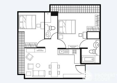 2-BR Apt. near MRT Queen Sirikit National Convention Centre