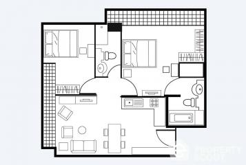 2-BR Apt. near MRT Queen Sirikit National Convention Centre