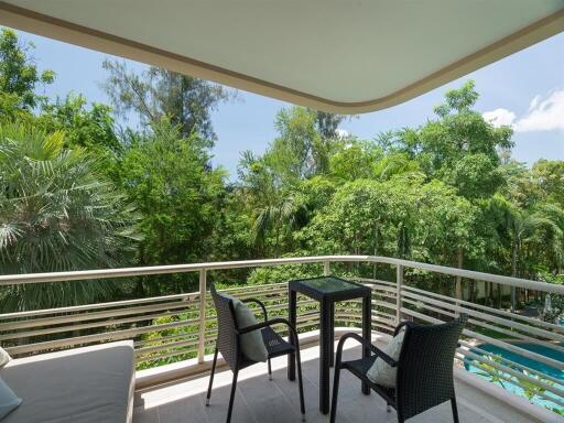 Beach-front condo, big balcony with nice pool and garden view