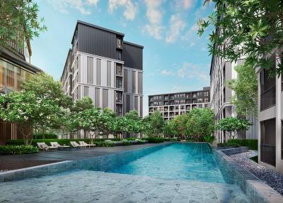 Low-Rise condo, on a common area of ??over 8 rai near Thammasat University.