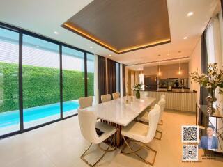 New house for sale, ready to move in!! Private swimming pool and furnished, located in Rama 9 – Pattanakarn Area