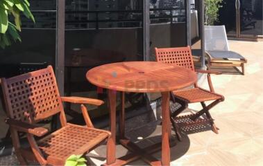 Duplex Penthouse with a large balcony and city is available for rent on Promphong Area.