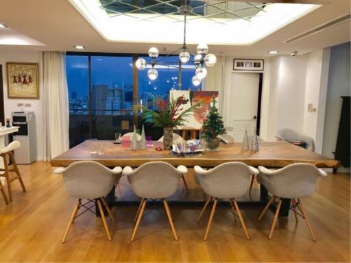 Duplex Penthouse with a large balcony and city is available for rent on Promphong Area.