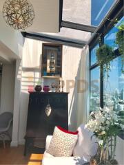 Duplex Penthouse with a large balcony and city is available for rent on Promphong Area.