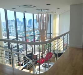 Duplex Penthouse with a large balcony and city is available for rent on Promphong Area.