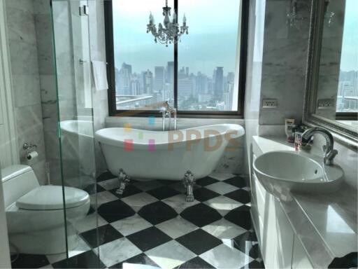 Duplex Penthouse with a large balcony and city is available for rent on Promphong Area.