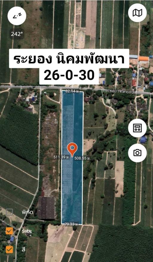 Land for sale in the purple area, Nikhom Phatthana. Land on Route 13 Soi 14 Nikhom Phatthana Rayong