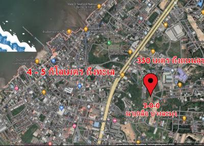 Land for sale in community areas near the road near the sea, Naklua, Banglamung, Pattaya.  Land 2 rai.