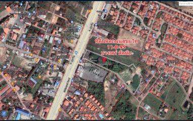 Land for sale on Sukhumvit Road, Bang Saray, Sattahip, Chonburi.  Land 11 Rai 95 Sq Wa.