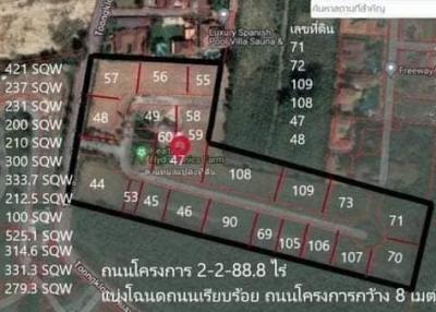 Land for sale, golden location, hundred million, Soi Siam Country Club, Pong, Bang Lamung, Chonburi