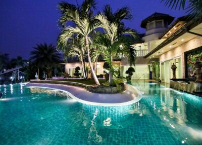 Luxury pool villa for sale with private marina