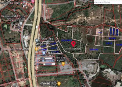 Land for sale on Na Chom Thian Road, Sattahip. Land 39 rai 31.4 square wa