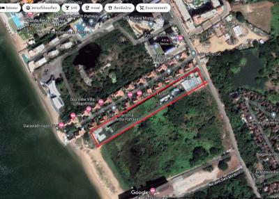 Land for sale by the sea, private beach, no road, Na Jomtien - Pattaya.
