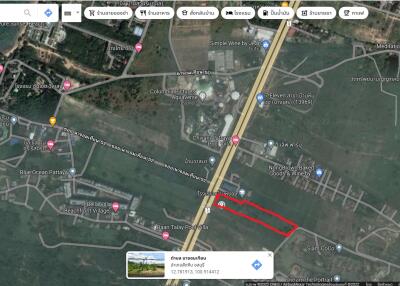 Beautiful land for sale on Sukhumvit road, big plot, good location, Na Jomtien, Sattahip, Chonburi.