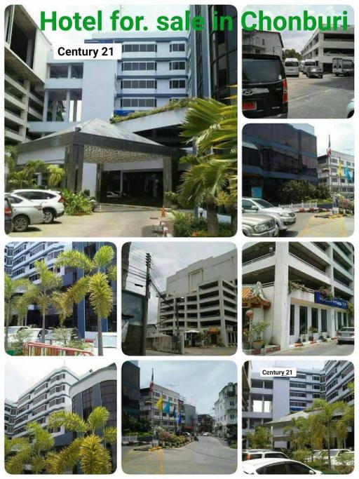Hotel for sale in the center of Chonburi  Area 4 rai 3 ngan 57.2 sq m. 148 rooms