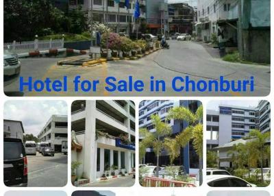 ขายโรงแรมใจกลางเมืองชลบุรี    เนื้อที่ 4 ไร่ 3 งาน 57.2 ตรว. 148 ห้อง