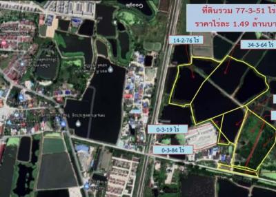 77-3-51 Rai   Land in  Na Pardo  Phanthong,   Chonburi  / Selling  1.49 Million Baht per rai