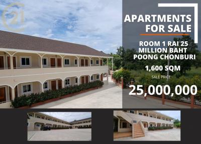 New Apartments 40 room 1 rai 25 million baht  Poong Chonburi