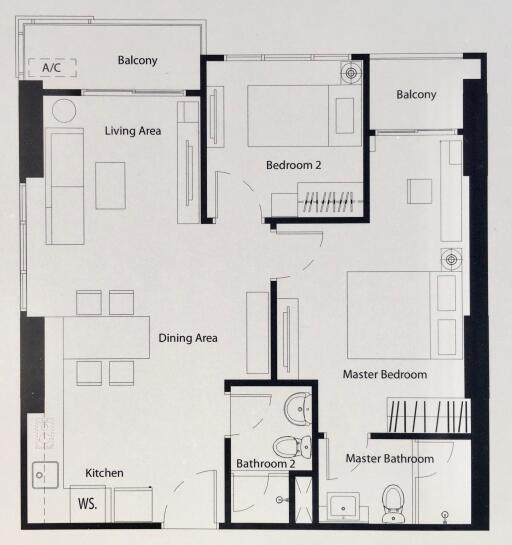 2 bed Condo in Blocs 77 Phrakhanongnuea Sub District C020215