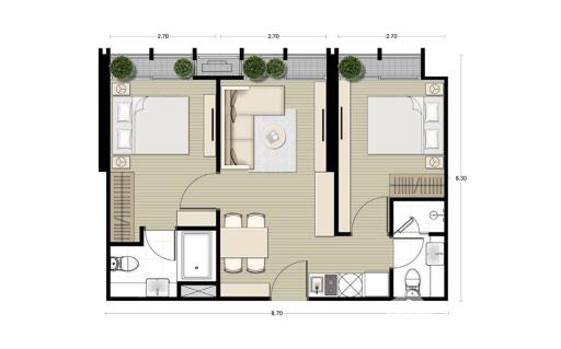 2-BR Condo at Noble Be 33 near BTS Phrom Phong (ID 437736)