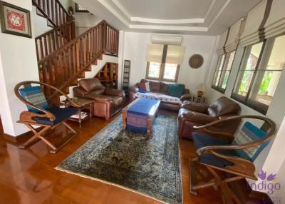 Walk to the local market! Wonderful 3 bedroom house with a large garden for sale in Sansai, Chiang Mai.