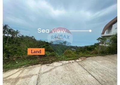 Land for sale on the hill with 180° sea view @Bophut Koh Samui