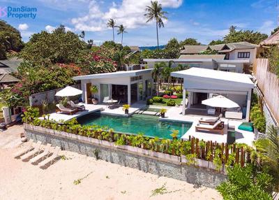 Stunning 5-Bedroom Samui Beachfront Villa in Plai Laem