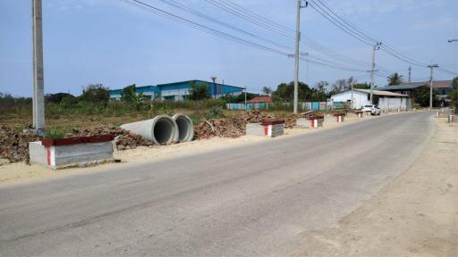 Land for sale 12 rai 2 ngan, Bueng Kwang Road, Saen Saep, Min Buri, Bangkok.