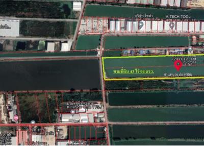 Land for sale 43 rai, Thepharak Road, Bang Phli Yai , Bang Phli , Samut Prakan.