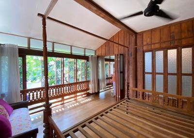 A charming wooden Thai house for rent or sale in Sankhampeang, Chiang Mai