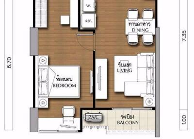 1 bed Condo in Supalai Elite Sathorn - Suanplu Thungmahamek Sub District C014277