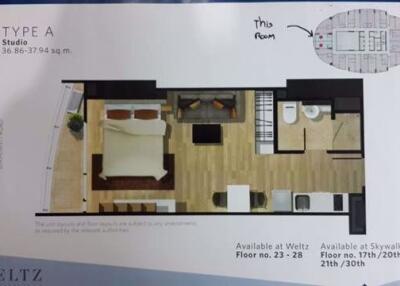 Studio bed Condo in Sky Walk Condominium Watthana District C08057