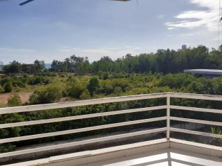 View from the balcony overlooking greenery and open space