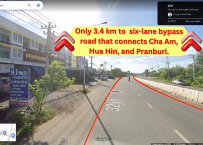 7 Rai land in Hua Hin on 4-lane highway, 3218 Road Hin Lek Fai