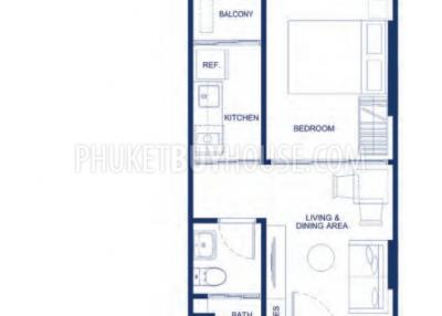 KTH7456: One Bedroom Apartment Close to Phuket Town