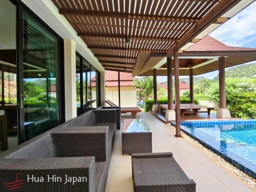 Balinese Style 2 Bedroom Pool Villa in Popular Panorama Project for Rent near Sai Noi Beach, Hua Hin